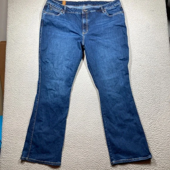 Find your Aura Jeans Womens 22 Avg Blue Med Wash High Rise Boot Cut Denim Rodeo - Picture 1 of 16